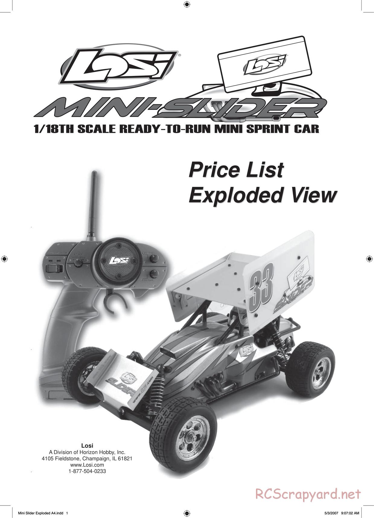 Team Losi - Mini-Slider - Manual - Page 1