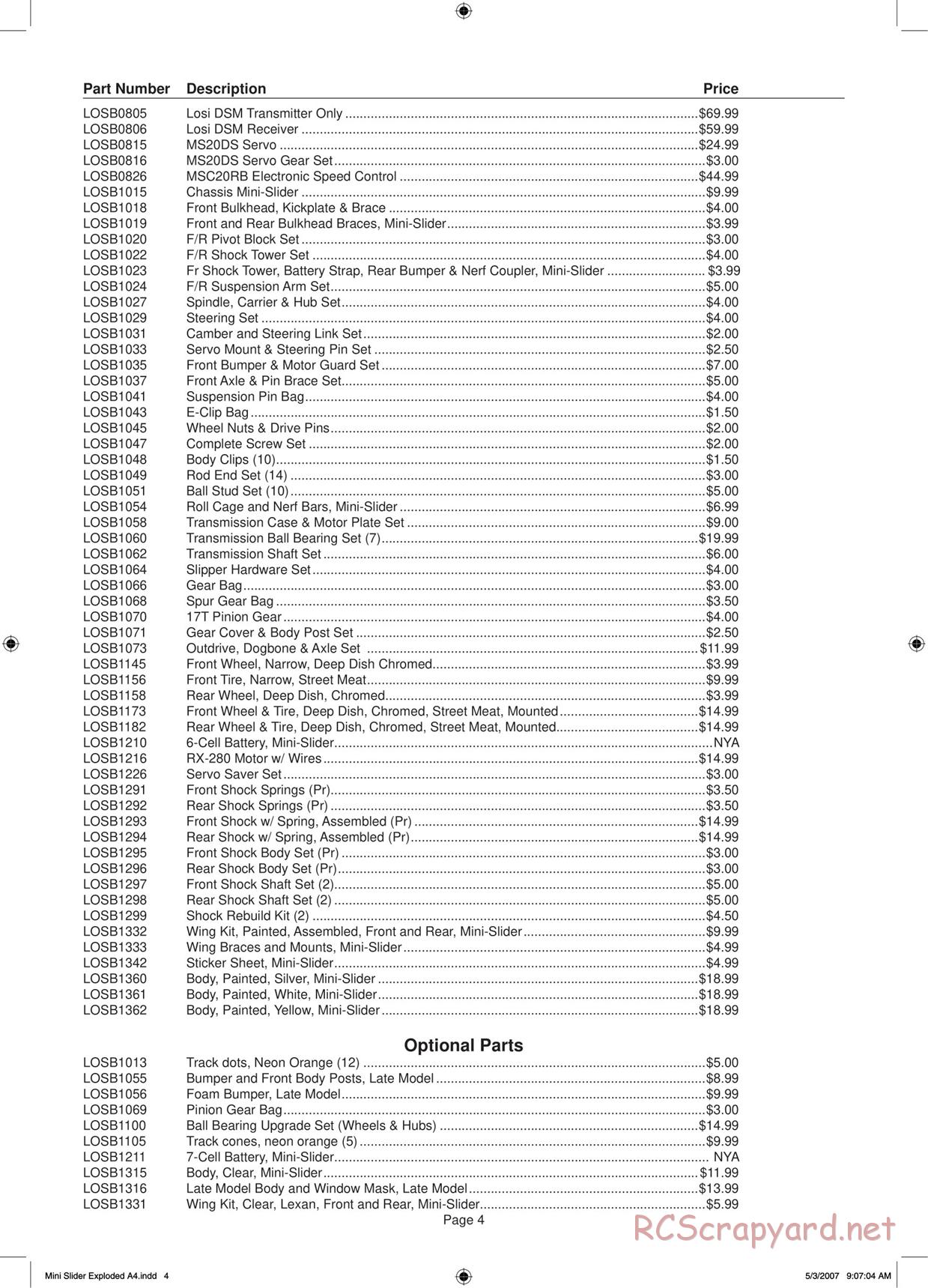 Team Losi - Mini-Slider - Manual - Page 3