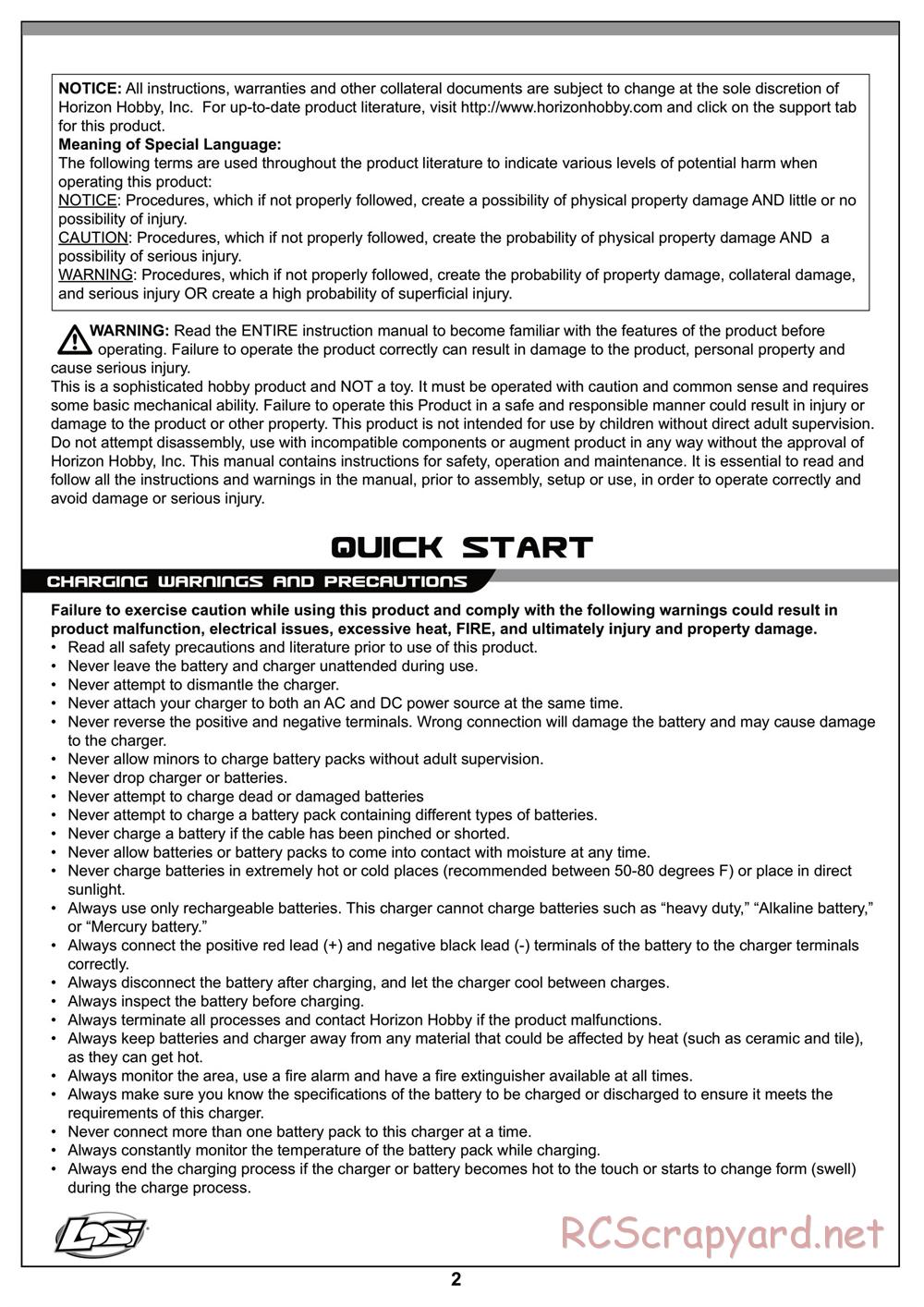 Team Losi - Mini Sprint - Manual - Page 2