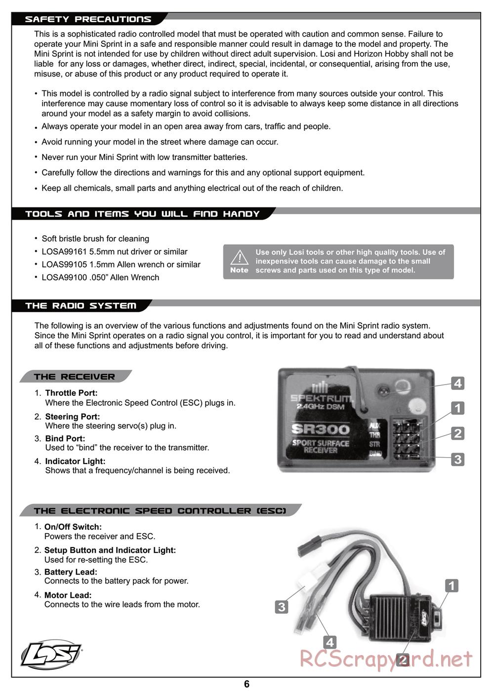 Team Losi - Mini Sprint - Manual - Page 6