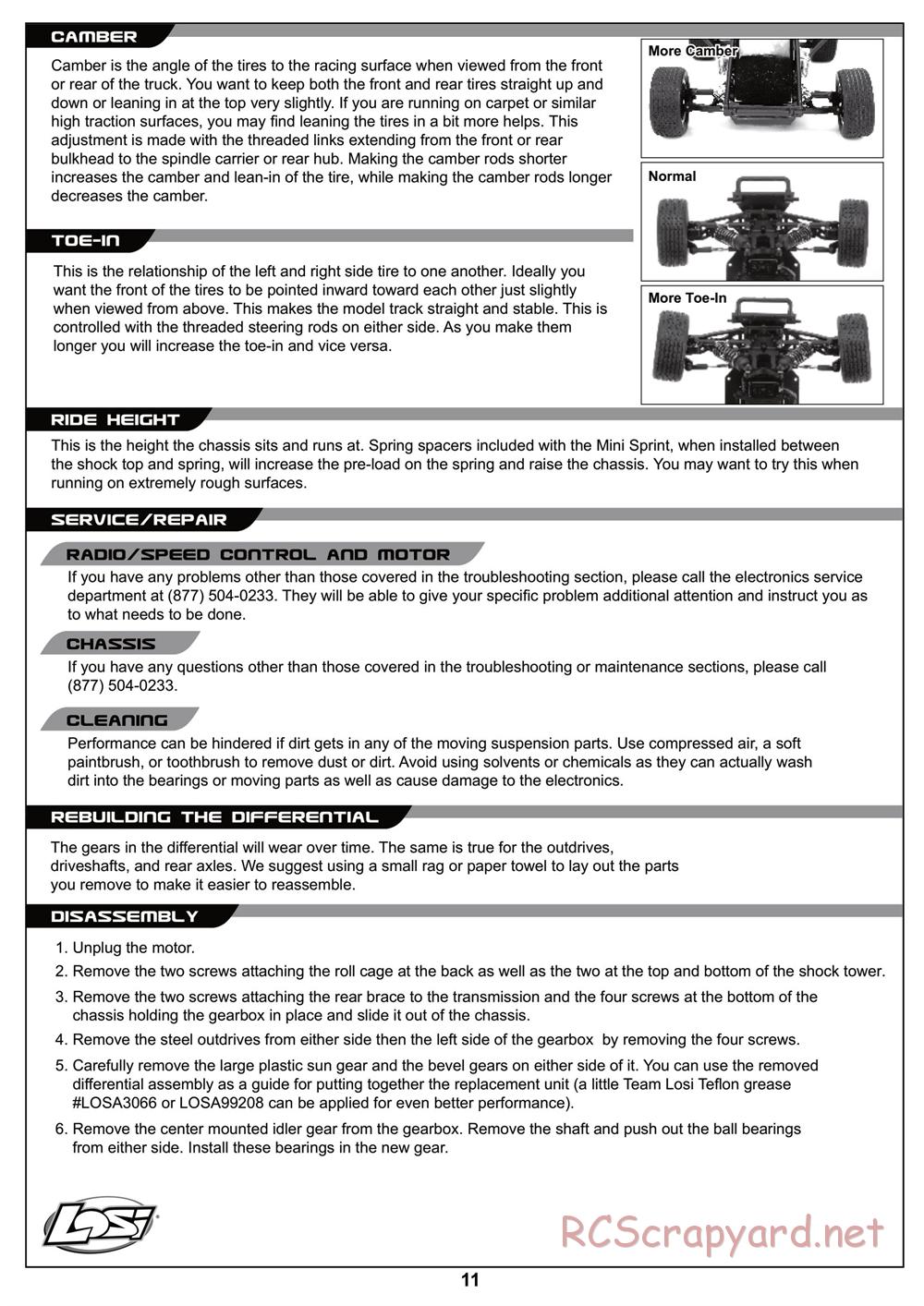 Team Losi - Mini Sprint - Manual - Page 11