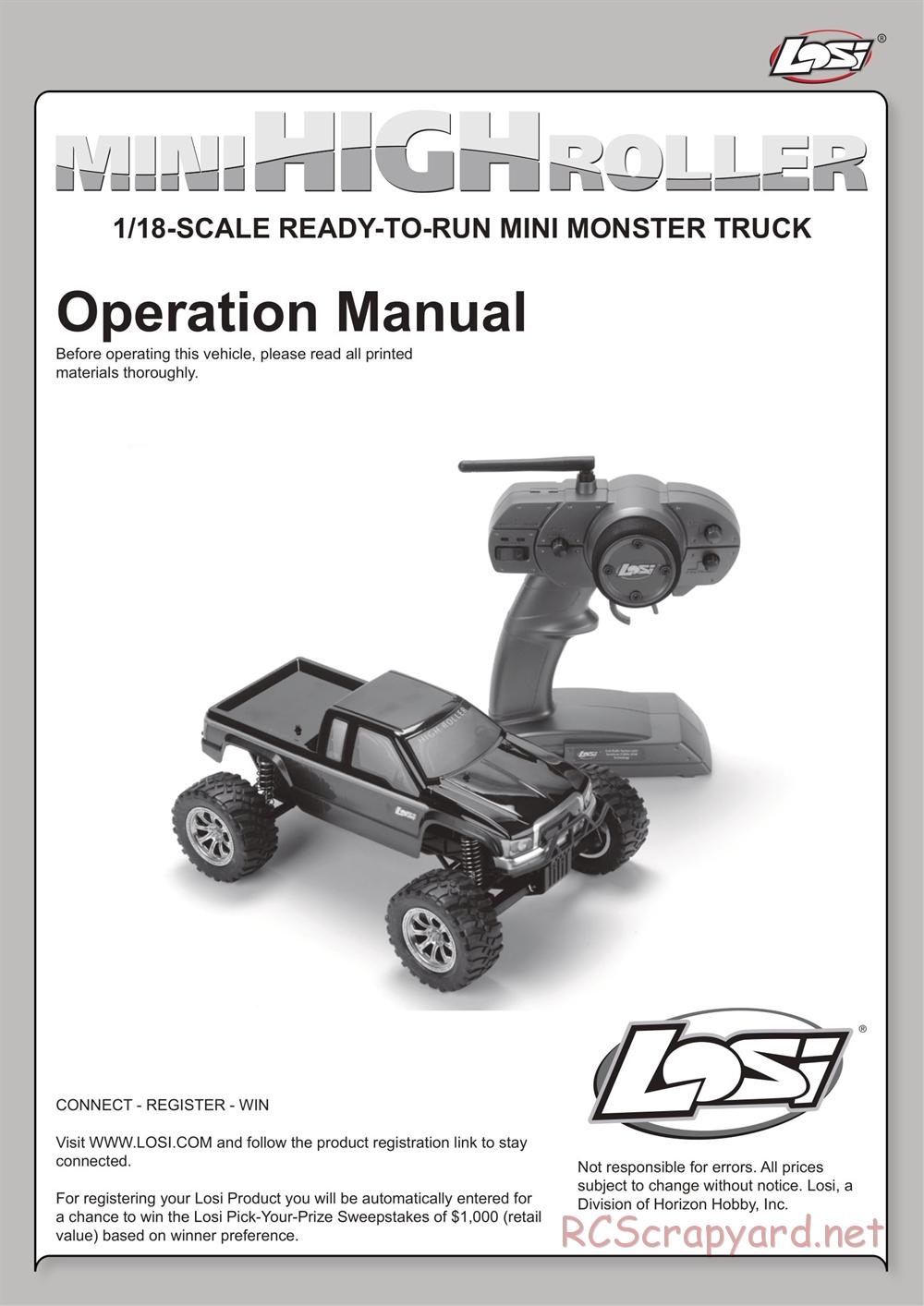 Team Losi - Mini High-Roller - Manual - Page 1