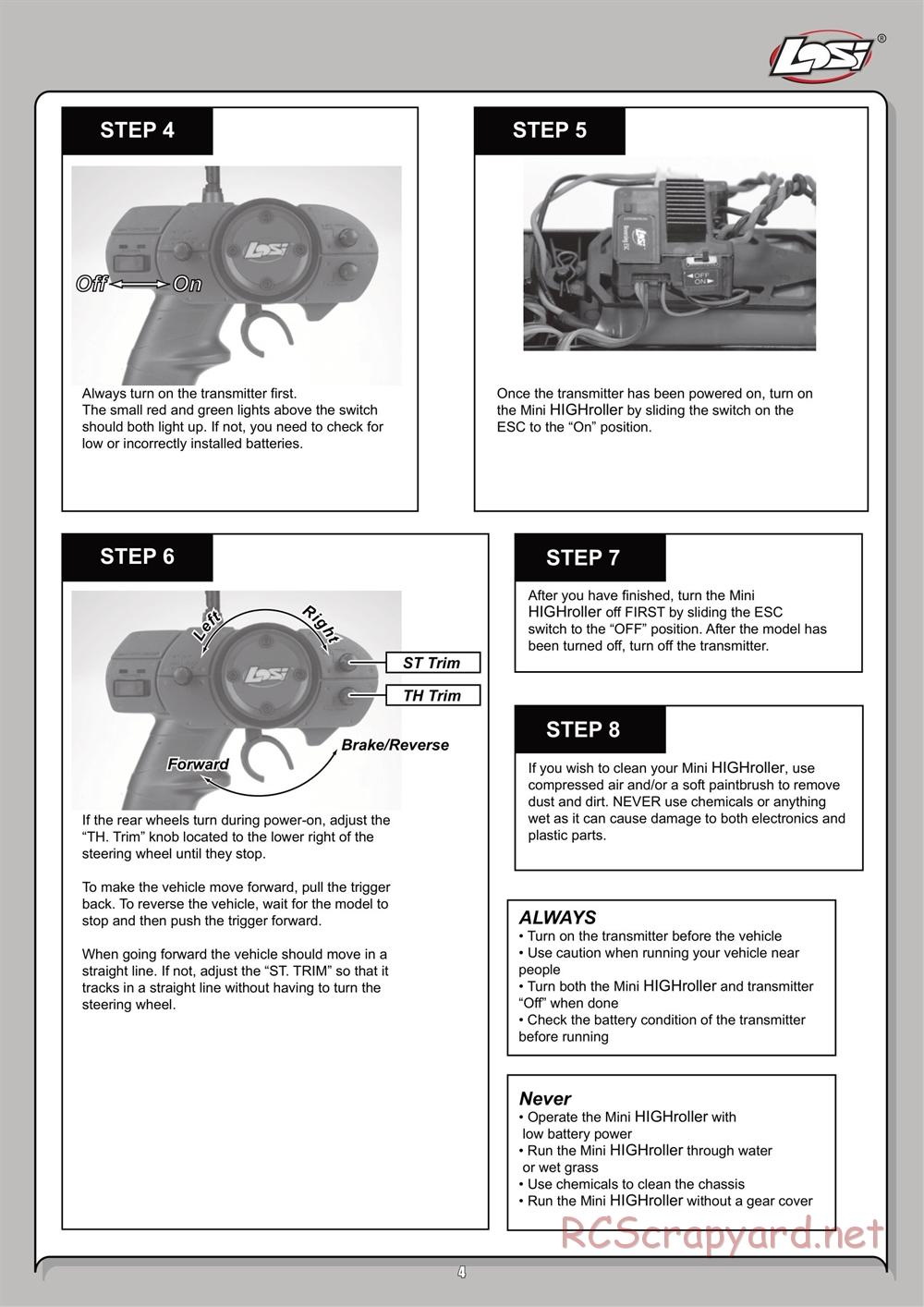 Team Losi - Mini High-Roller - Manual - Page 4
