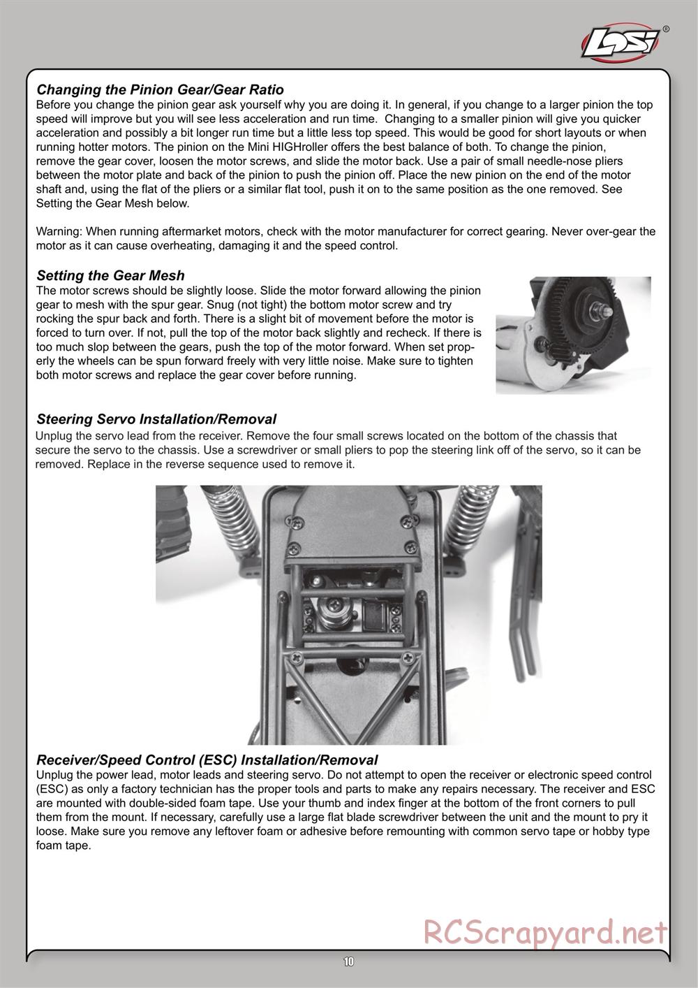 Team Losi - Mini High-Roller - Manual - Page 10