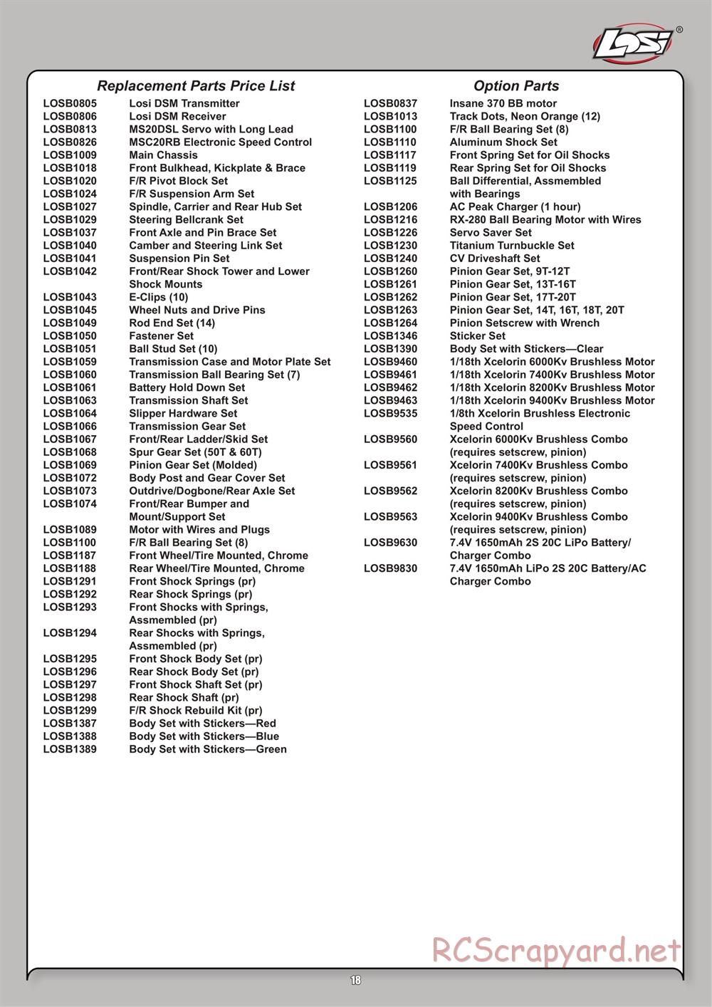 Team Losi - Mini High-Roller - Manual - Page 18