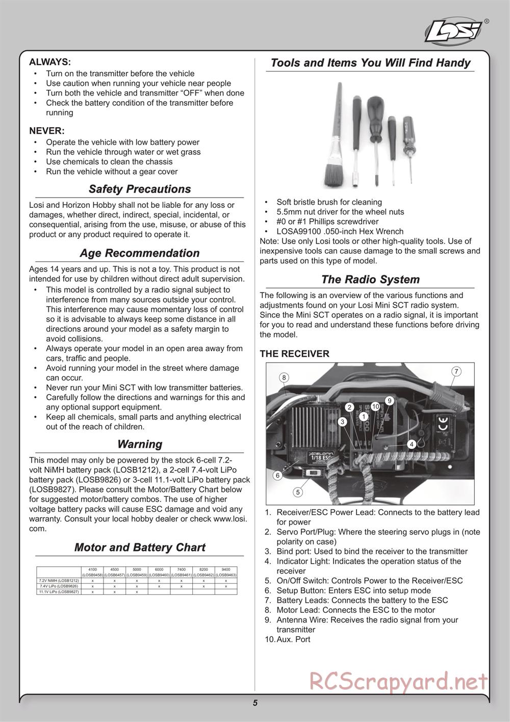 Team Losi - Mini ReadyLift SCT - Manual - Page 5