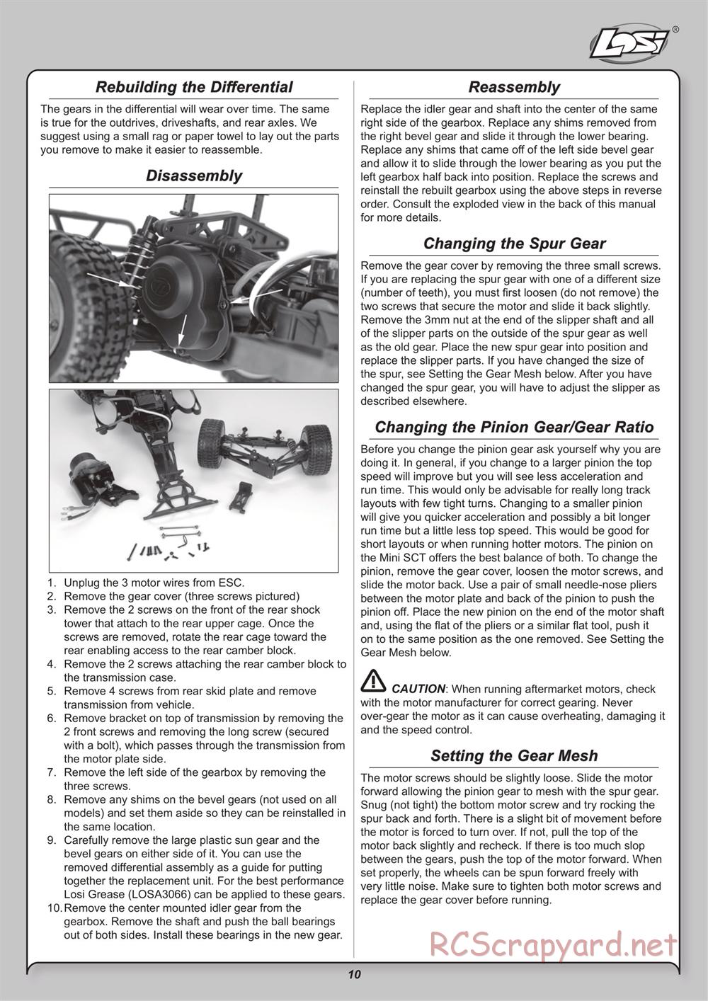 Team Losi - Mini ReadyLift SCT - Manual - Page 10