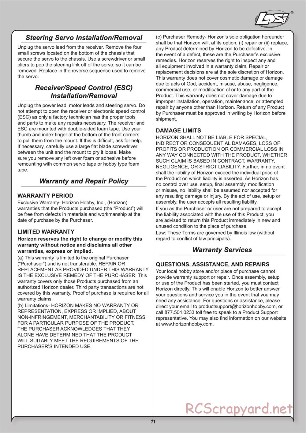 Team Losi - Mini ReadyLift SCT - Manual - Page 11