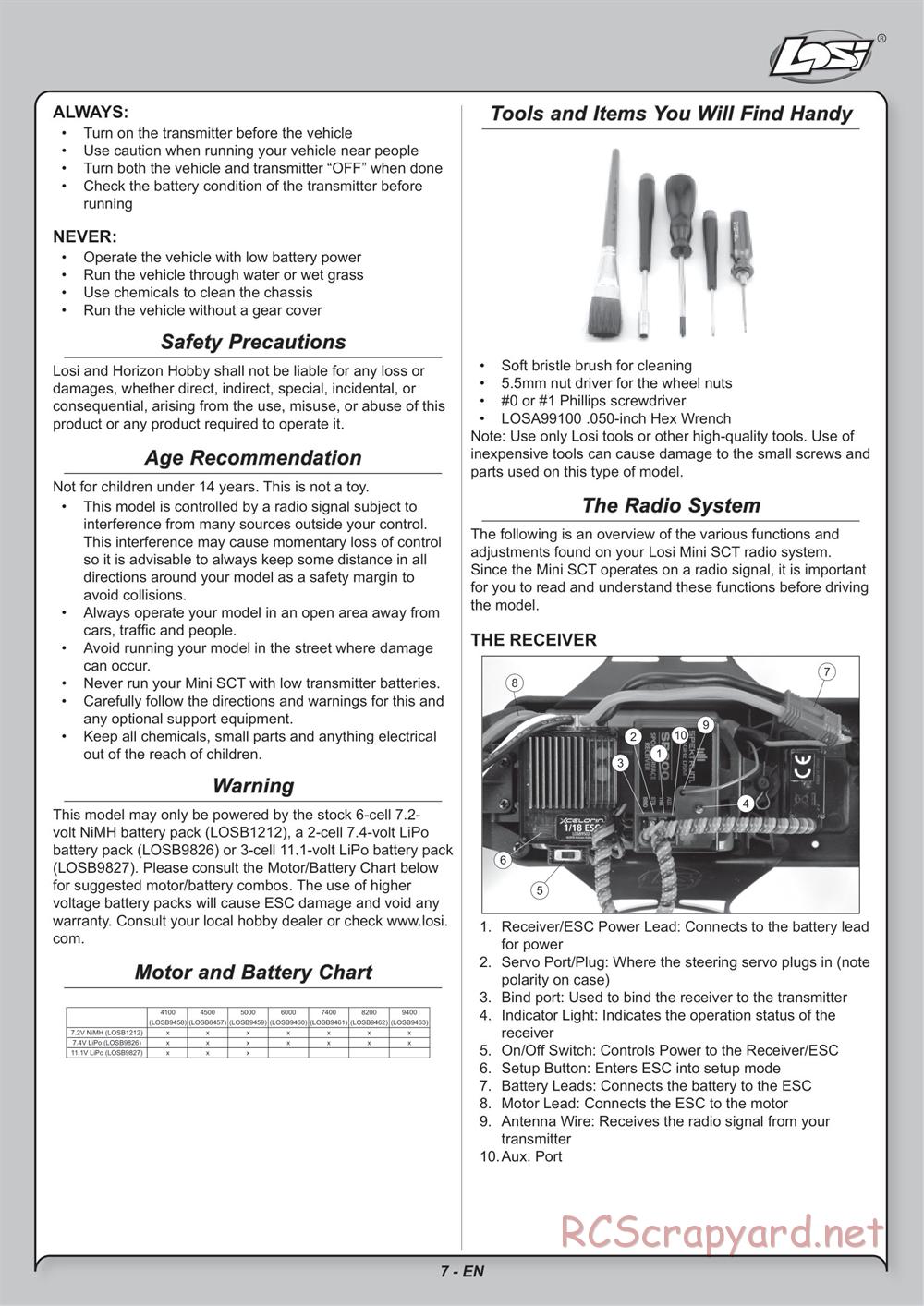 Team Losi - Mini Rockstar SCT - Manual - Page 7