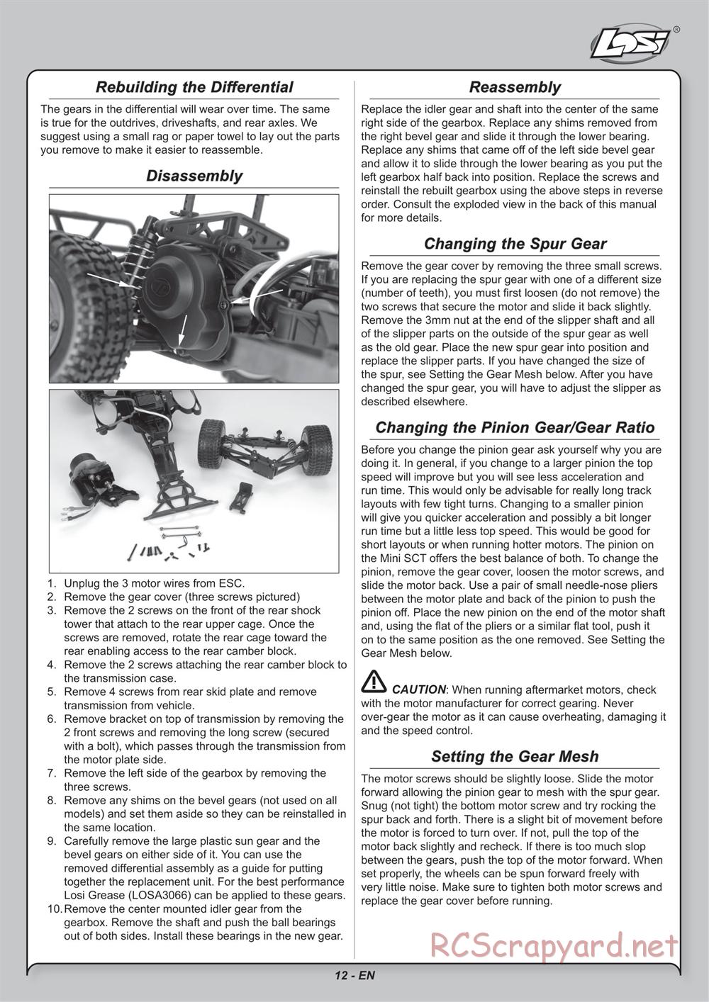 Team Losi - Mini Rockstar SCT - Manual - Page 12