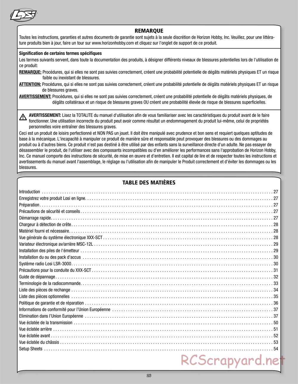 Team Losi - Mini Stronghold SCT - Manual - Page 26