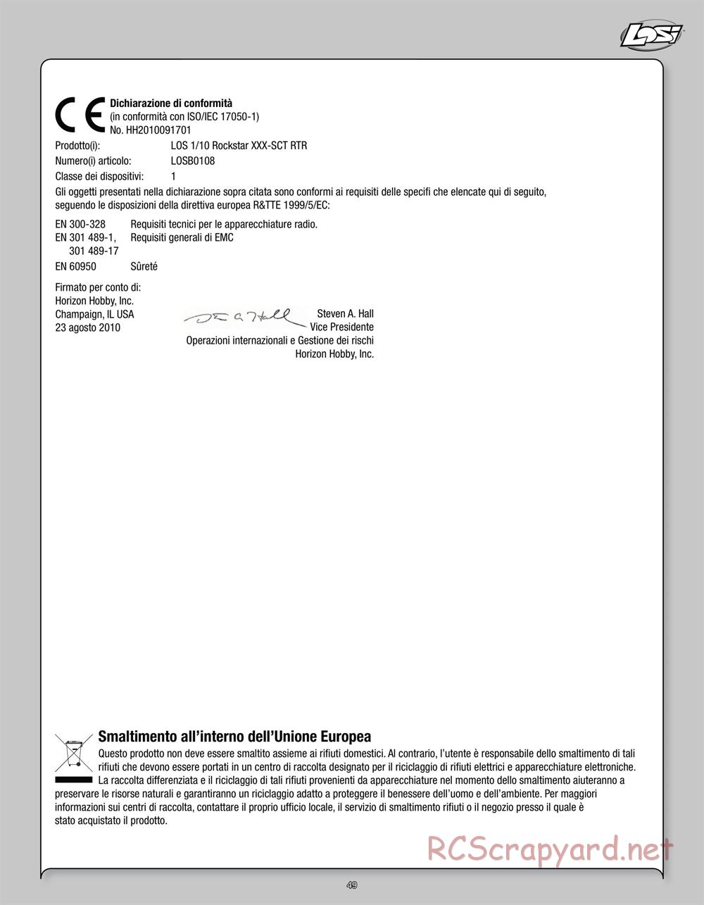 Team Losi - Mini Stronghold SCT - Manual - Page 49