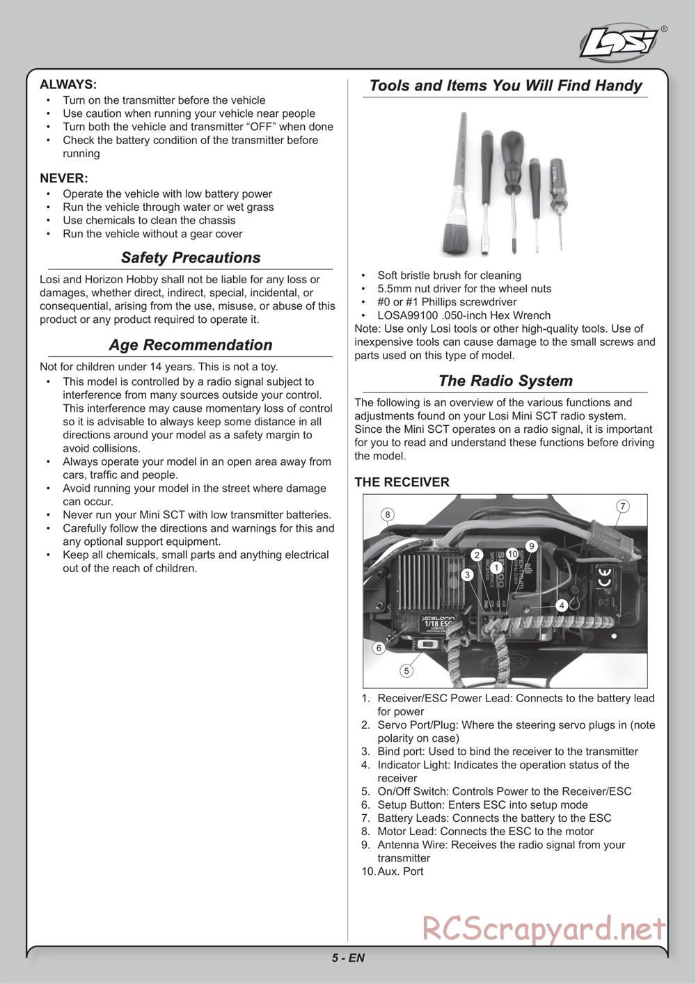 Team Losi - Mini Stronghold SCT - Manual - Page 5