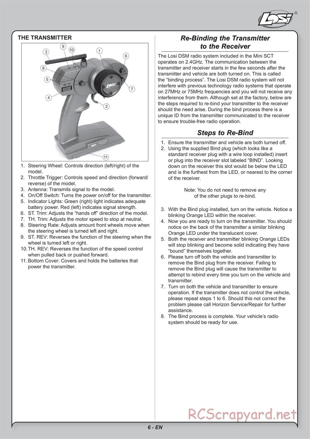 Team Losi - Mini Stronghold SCT - Manual - Page 6