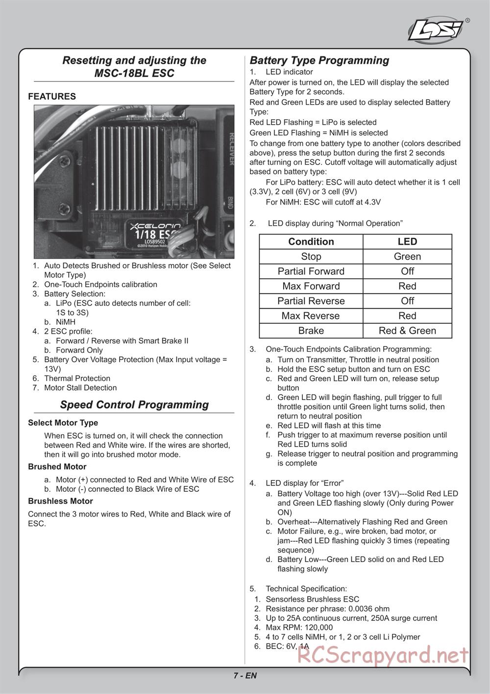 Team Losi - Mini Stronghold SCT - Manual - Page 7