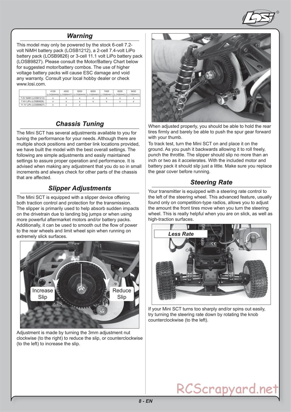 Team Losi - Mini Stronghold SCT - Manual - Page 8