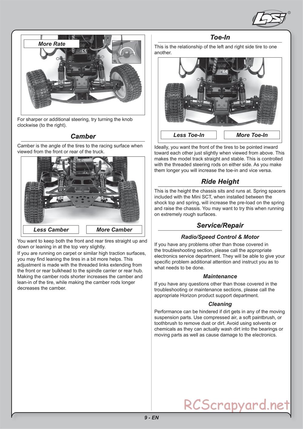 Team Losi - Mini Stronghold SCT - Manual - Page 9