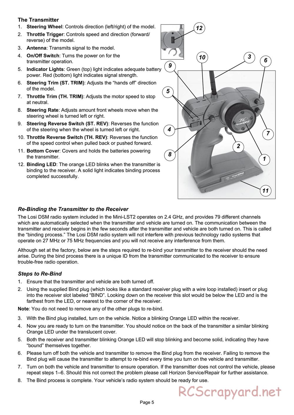 Team Losi - Mini-LST2 - Manual - Page 5