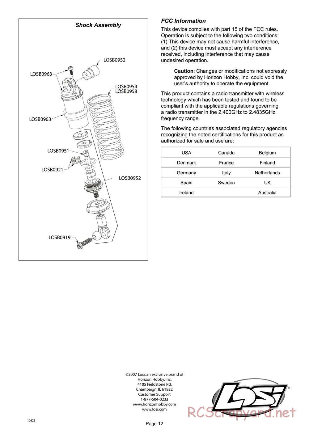 Team Losi - Mini-LST2 - Manual - Page 12