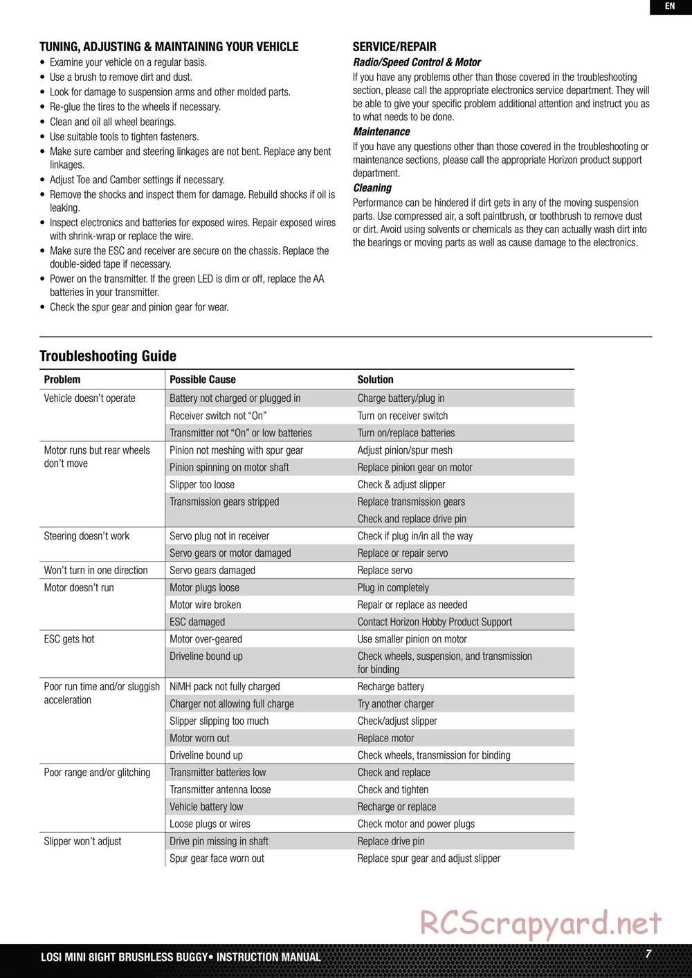 Team Losi - Mini-8ight - Manual - Page 7