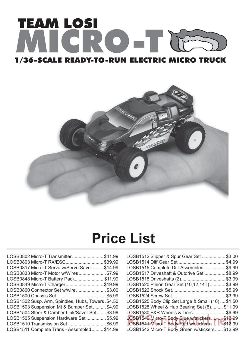 Team Losi - Micro-T - Manual - Page 1