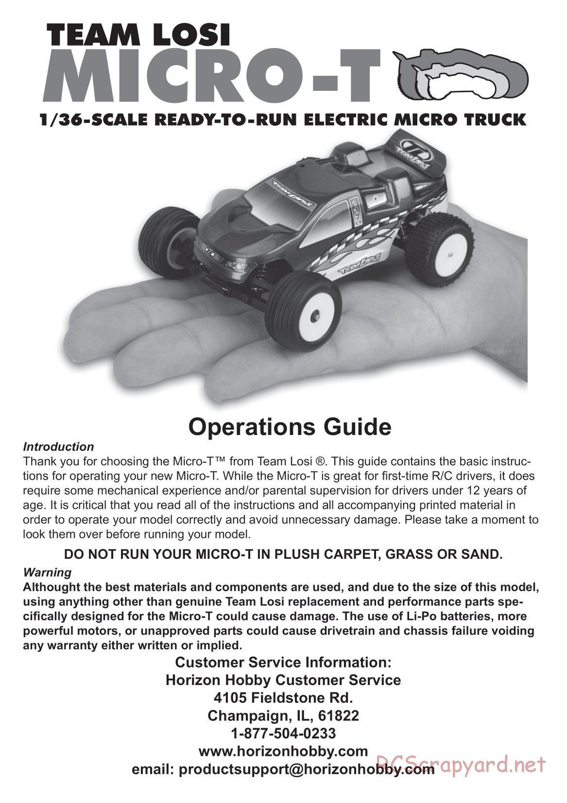 Team Losi - Micro-T - Manual - Page 1