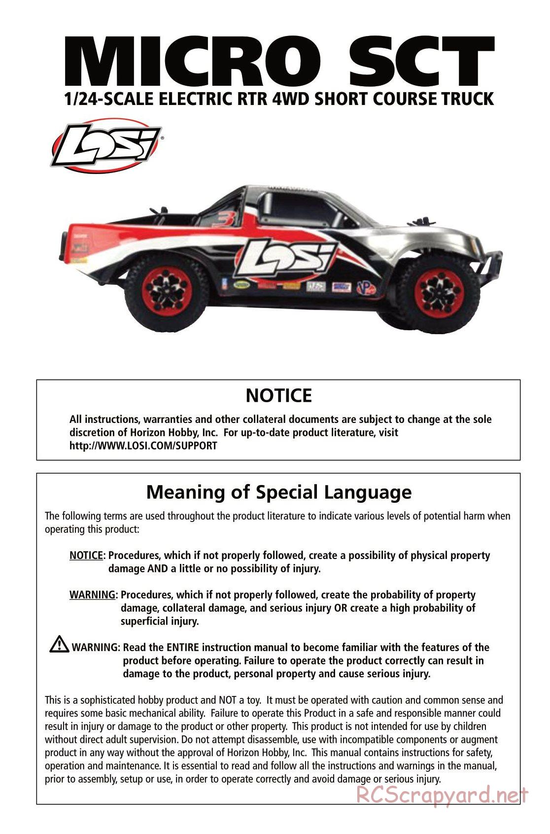 Team Losi - Micro SCT - Manual - Page 1