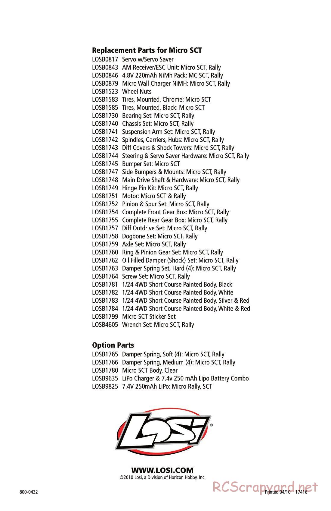 Team Losi - Micro SCT - Manual - Page 9