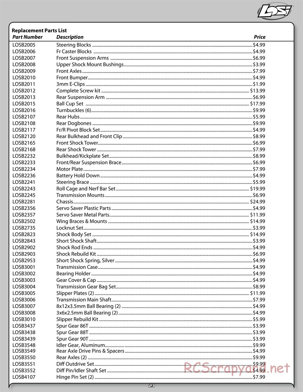 Team Losi - Slider - Manual - Page 23