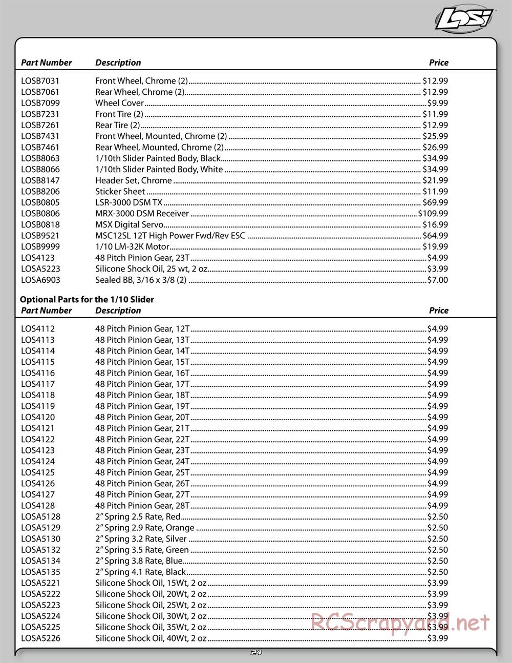 Team Losi - Slider - Manual - Page 24