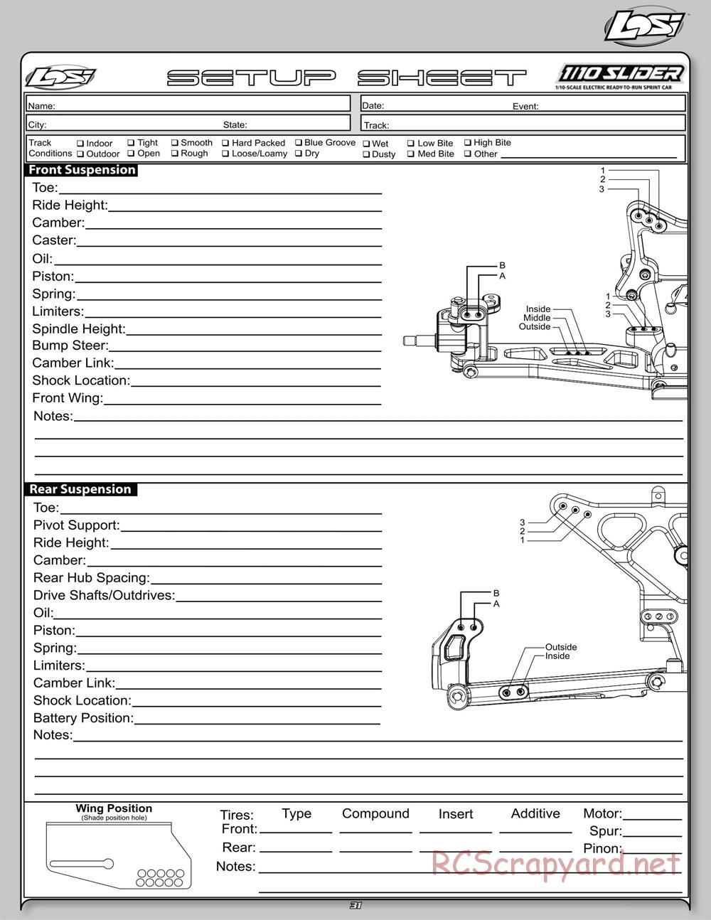 Team Losi - Slider - Manual - Page 31
