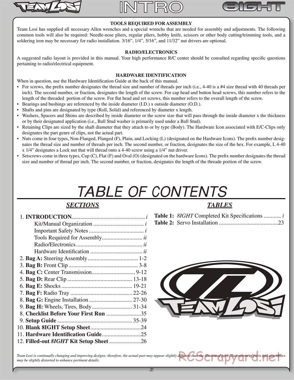 Team Losi - 8ight - Manual - Page 3
