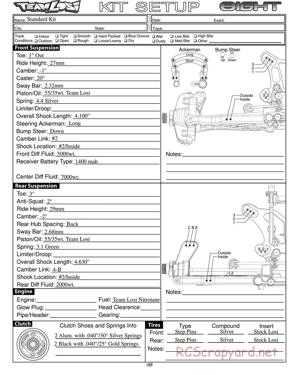 Team Losi - 8ight - Manual - Page 44