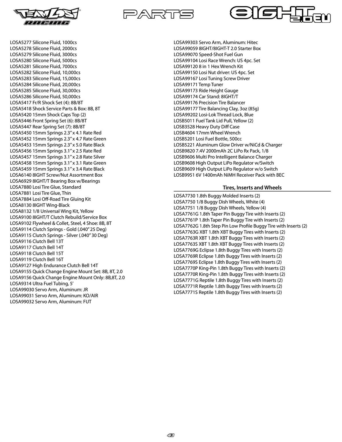 Team Losi - 8IGHT 2.0 EU - Manual - Page 5