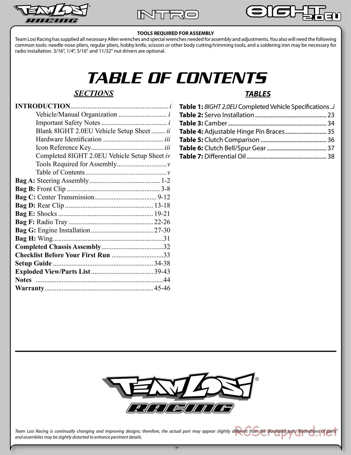 Team Losi - 8IGHT 2.0 EU - Manual - Page 5