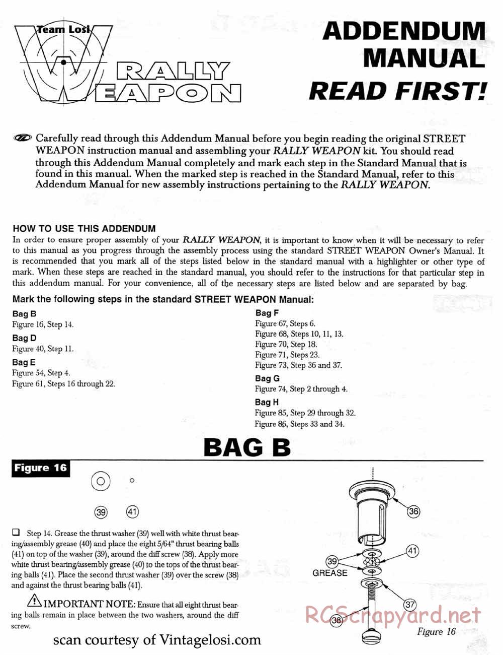 Team Losi - Rally Weapon - Manual - Page 1