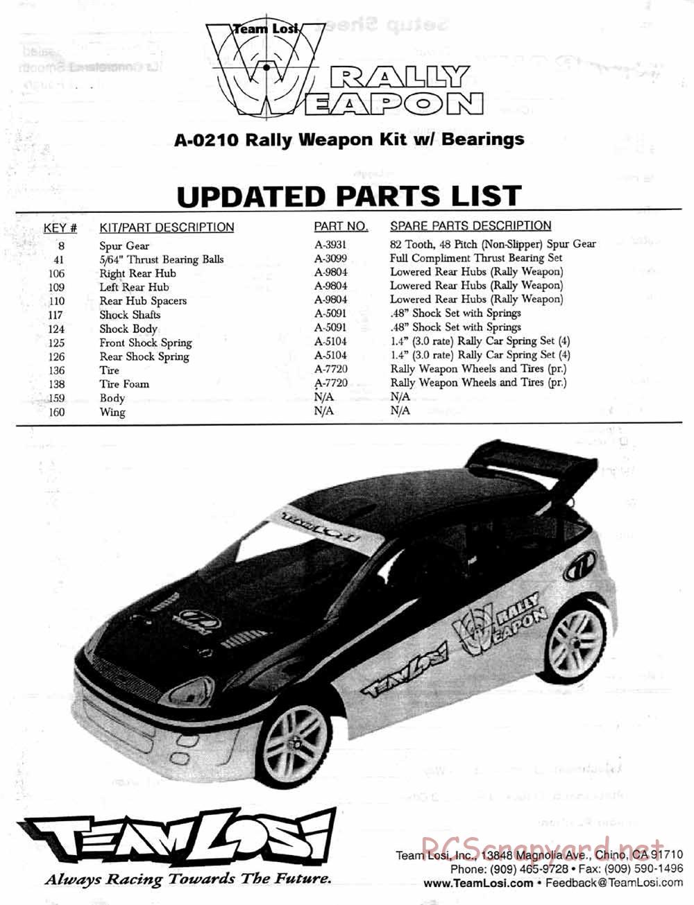 Team Losi - Rally Weapon - Manual - Page 5