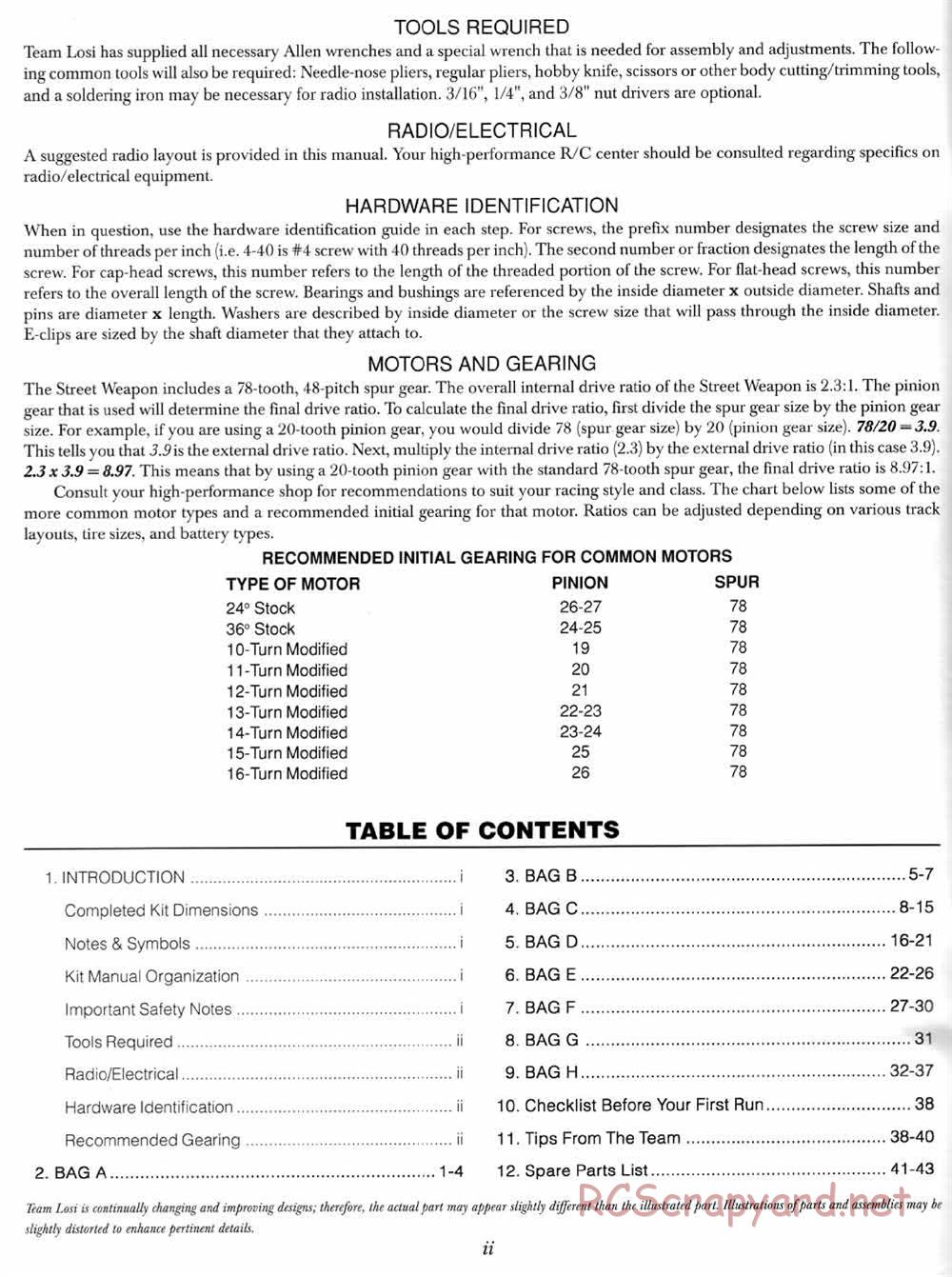 Team Losi - Street Weapon - Manual - Page 3