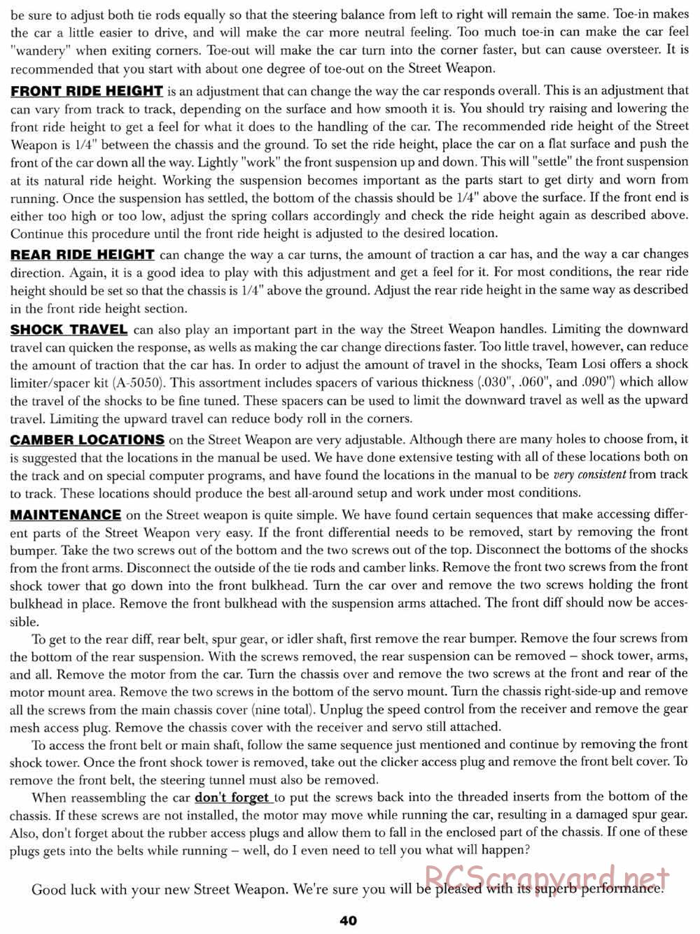Team Losi - Street Weapon - Manual - Page 43