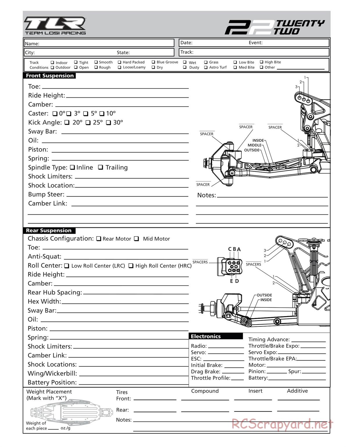 Team Losi - TLR 22 TwentyTwo - Manual - Page 11
