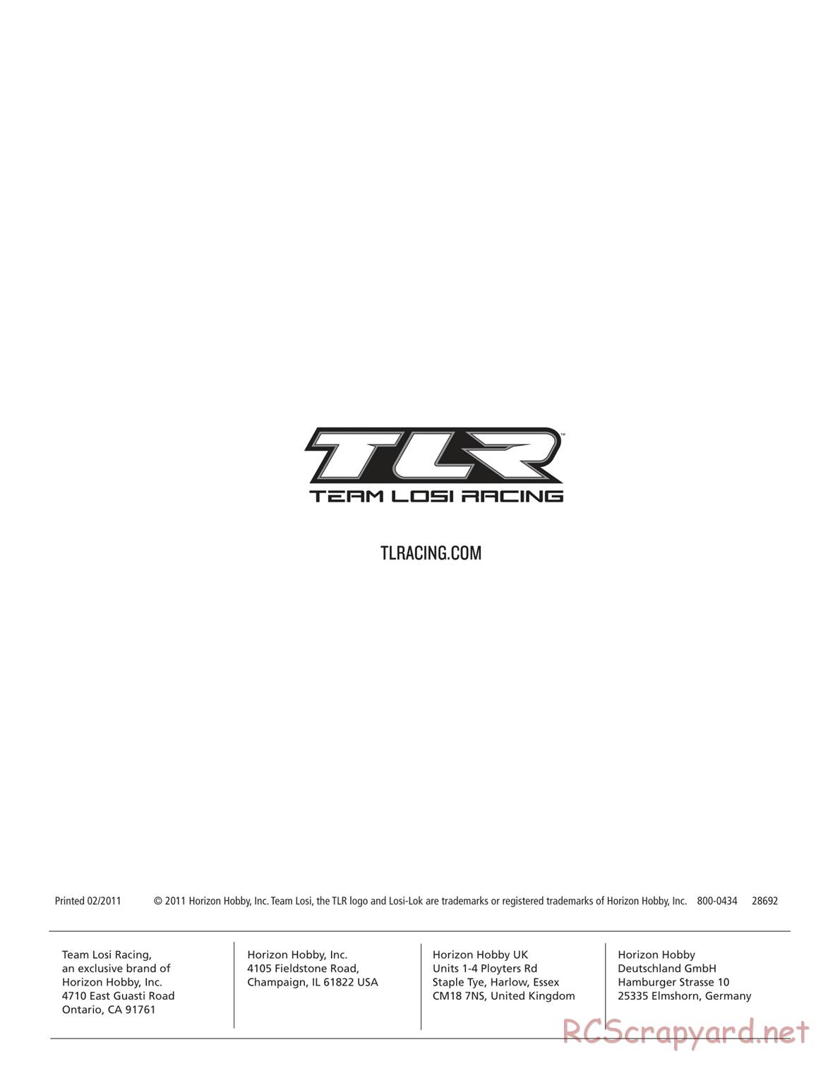 Team Losi - TLR 22 TwentyTwo - Manual - Page 12