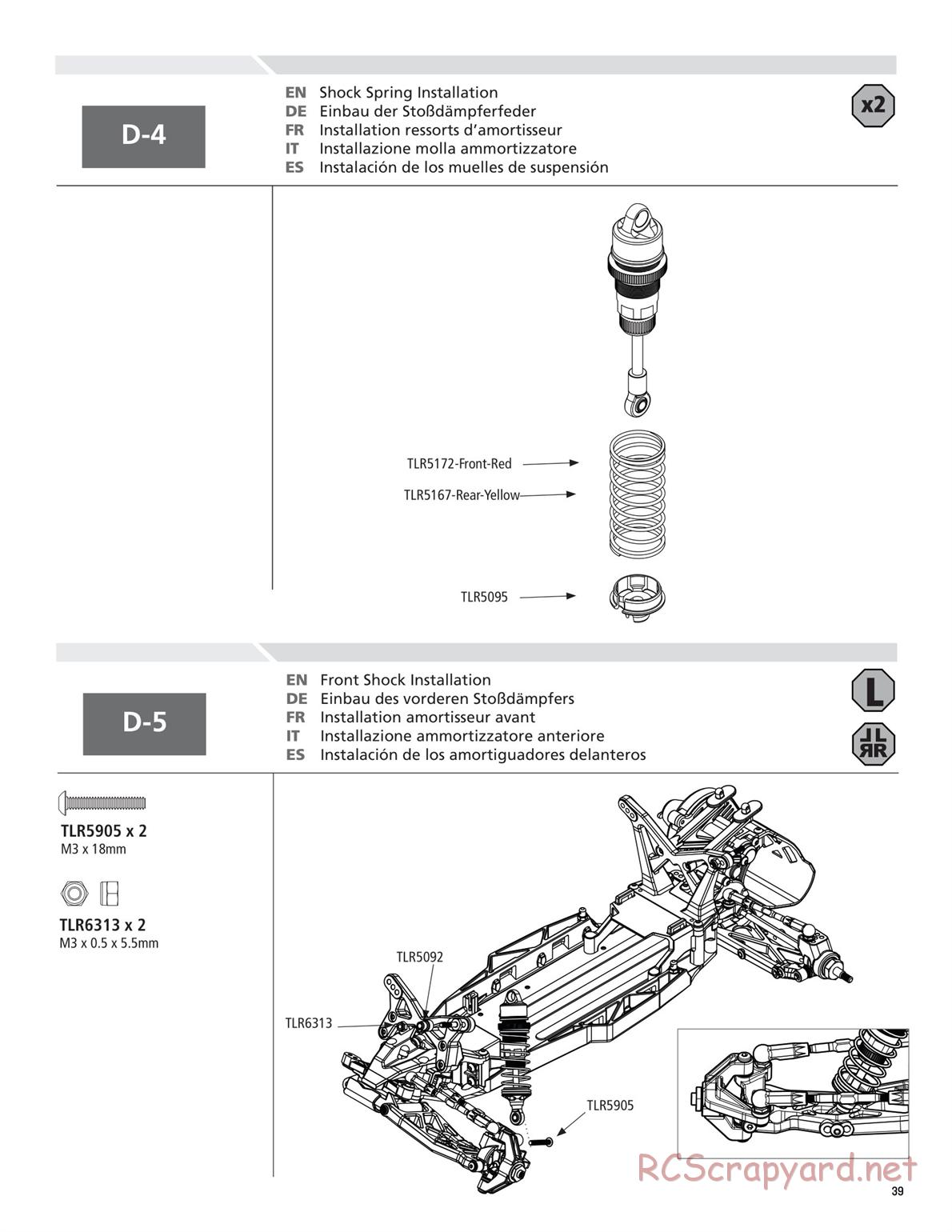 Team Losi - TLR 22 TwentyTwo - Manual - Page 39