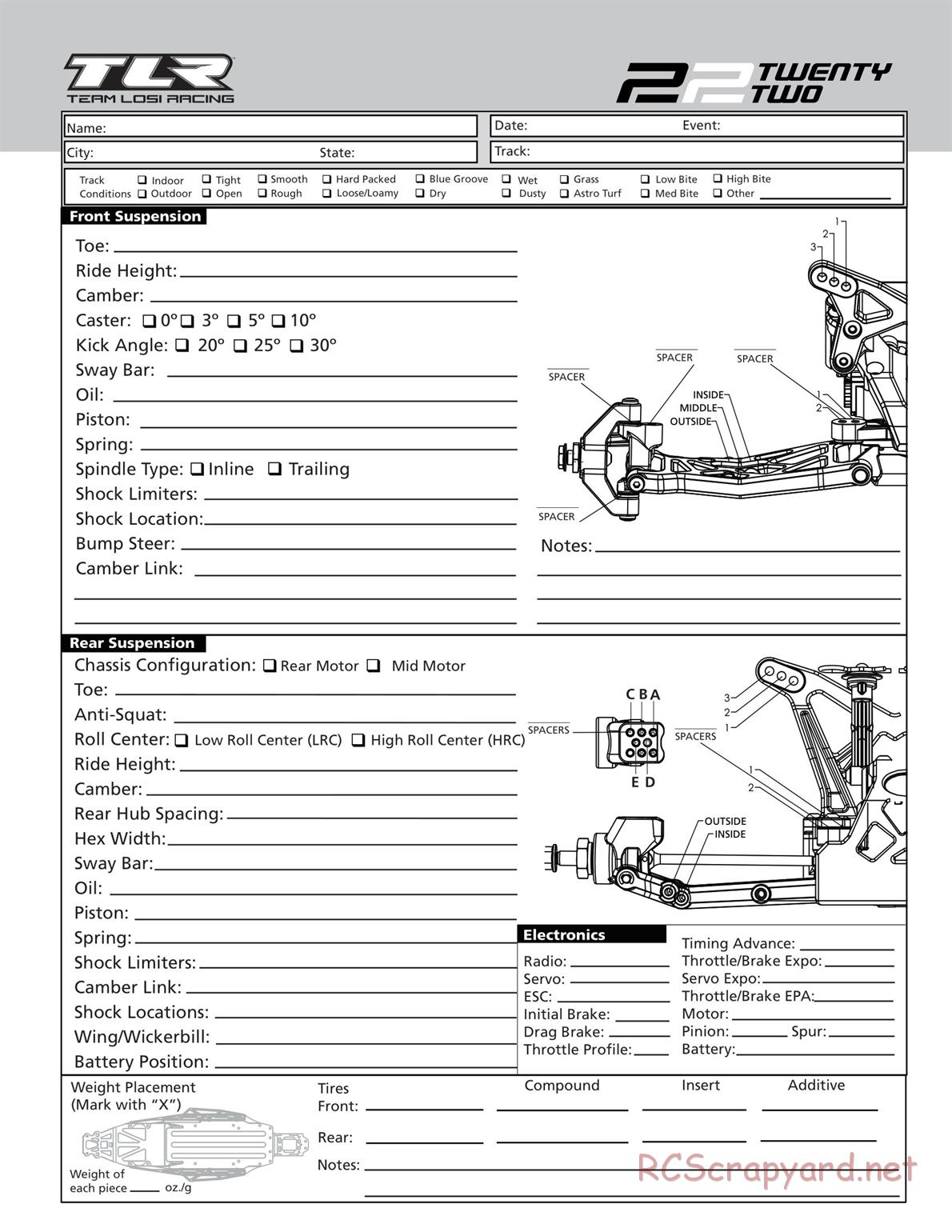 Team Losi - TLR 22 TwentyTwo - Manual - Page 45