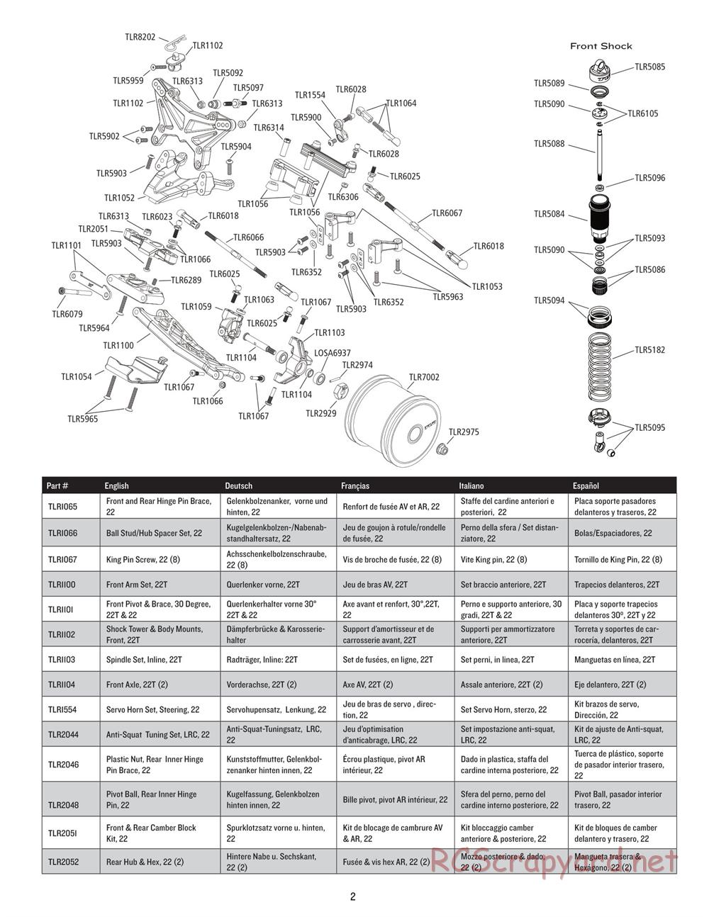 Team Losi - 22T - Manual - Page 2