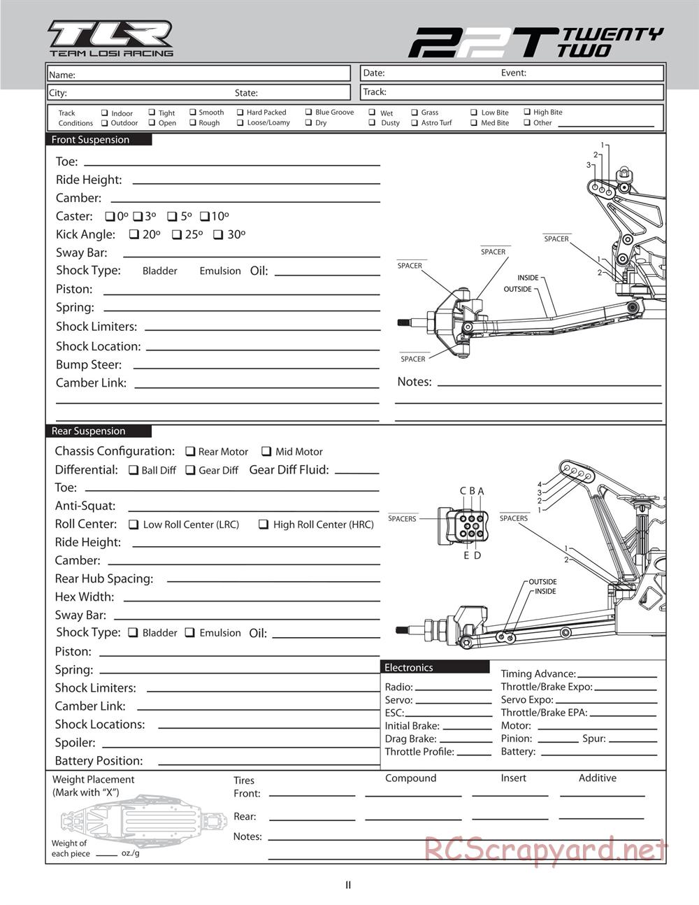 Team Losi - 22T - Manual - Page 11