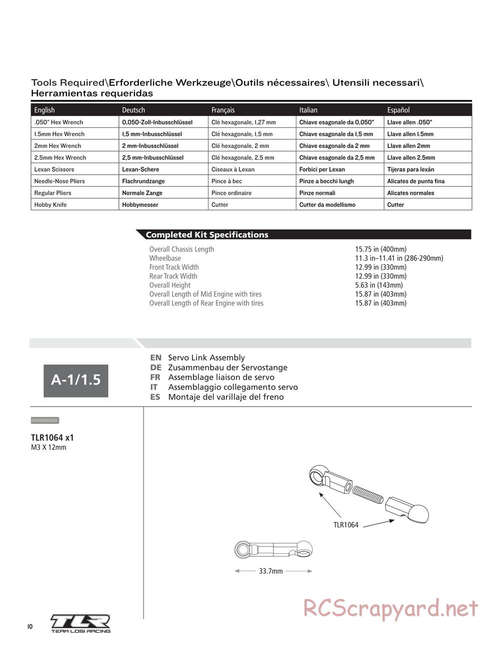 Team Losi - 22T - Manual - Page 10
