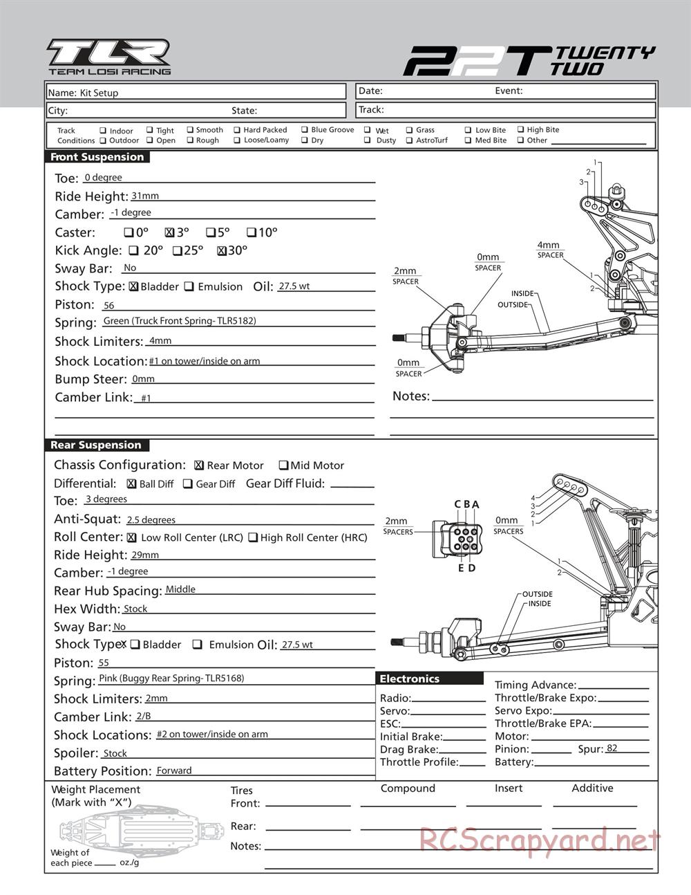 Team Losi - 22T - Manual - Page 44