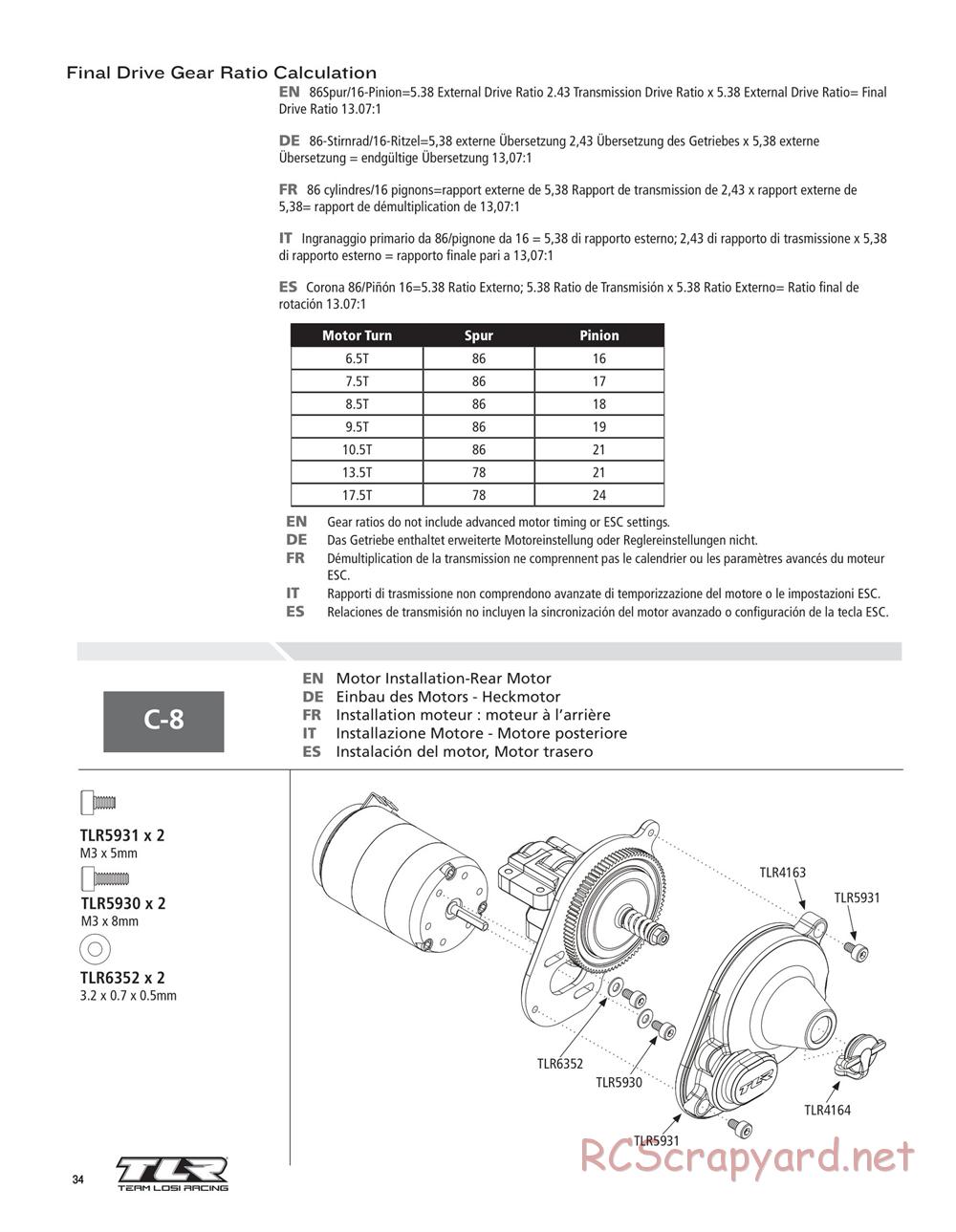 Team Losi - 22SCT - Manual - Page 34