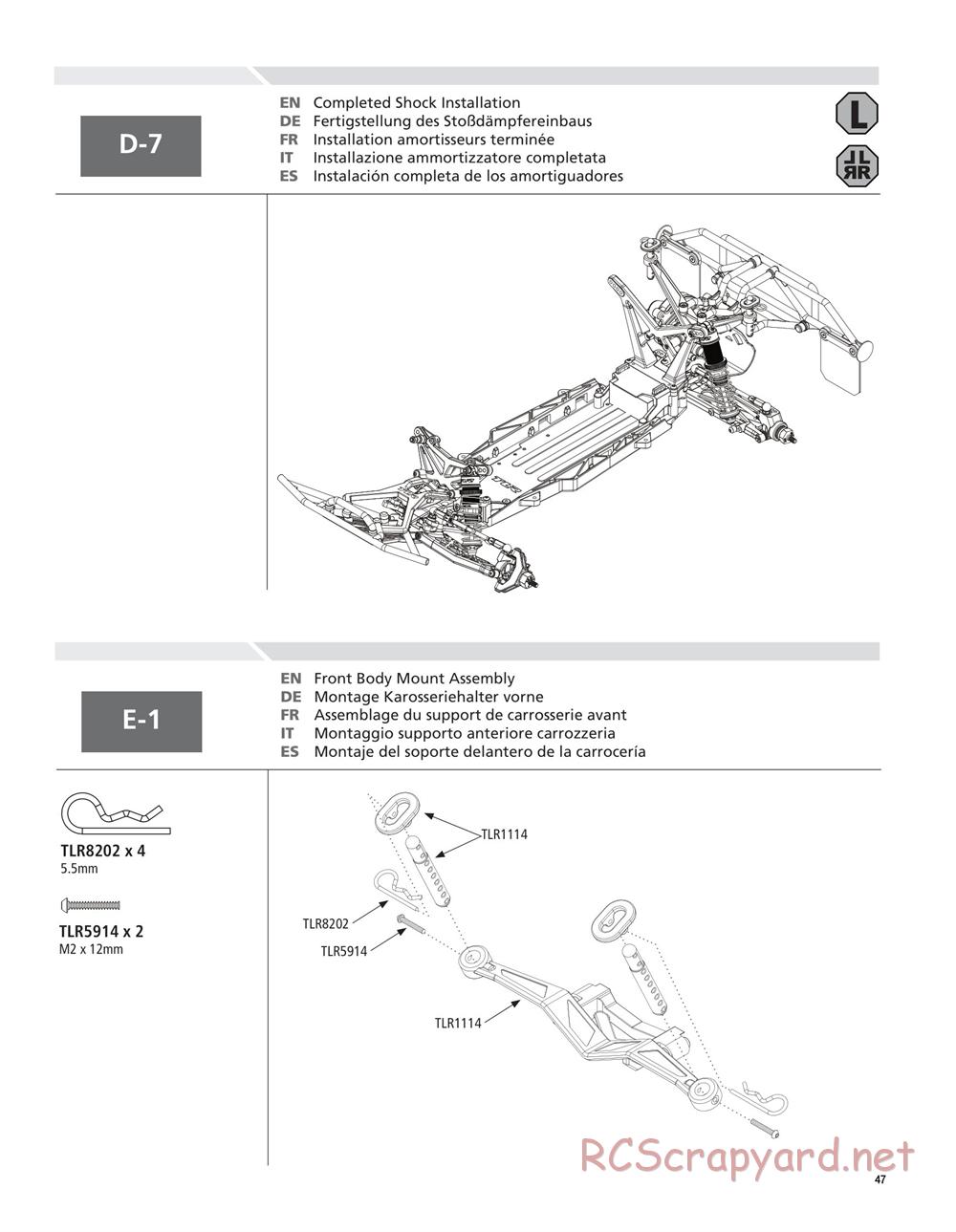 Team Losi - 22SCT - Manual - Page 47
