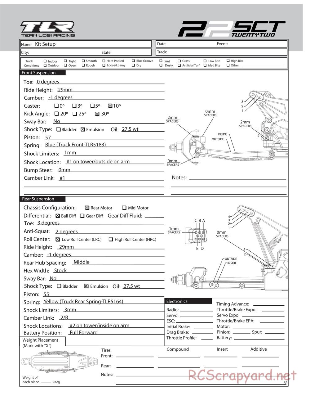 Team Losi - 22SCT - Manual - Page 53
